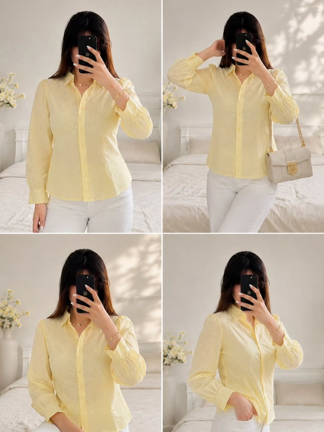 شومیز زرد نگینی نایرا